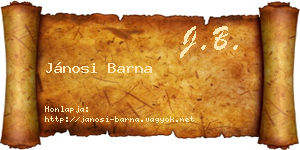 Jánosi Barna névjegykártya