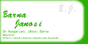 barna janosi business card
